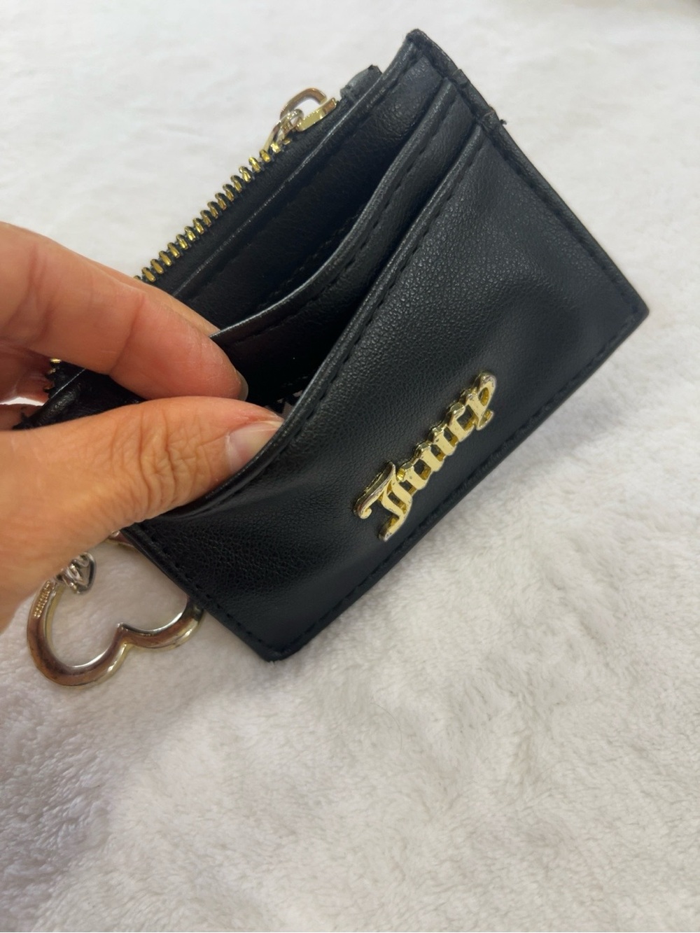 Juicy Couture Black Wallet & Card Holder Keychain Bundle Set - Picture 16 of 16